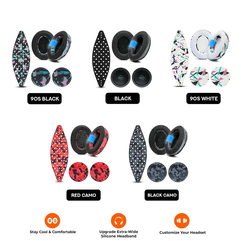 Wicked Cushions Arctis Nova Mod Kit (90s Black, 90s White, Black, Red Camo, Black Camo) (ArctisNova-ModKit-90B, ArctisNova-ModKit-90W, ArctisNova-ModKit-B, ArctisNova-ModKit-RC, ArctisNova-ModKit-BC)