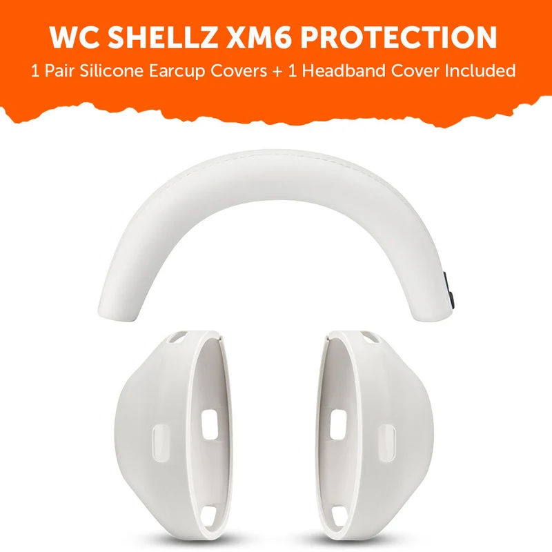 Wicked Cushions Sony XM6 Protective Shell Cover - WC ShellZ XM6 (Black, Midnight Blue, Platinum Silver) (ShellZ-XM6-B, ShellZ-XM6-BI, ShellZ-XM6-S)