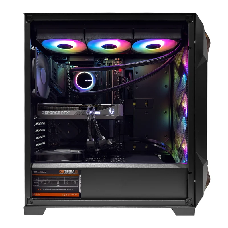 Optima Dark League Black Desktop Gaming PC | AMD Ryzen 7 7800X3D | 32GB RAM | 1TB SSD | RTX 5070 | Windows 11 Pro