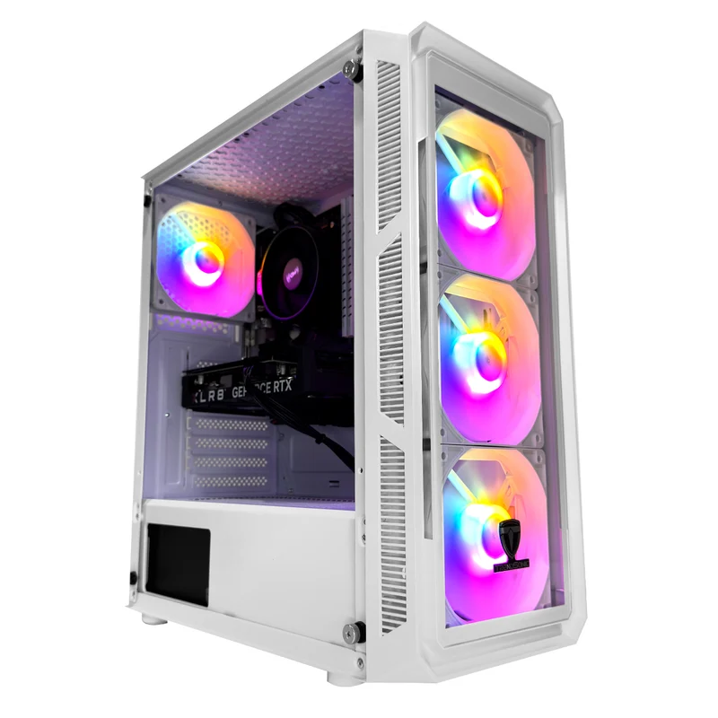 Alpha Hermes White Desktop Gaming | AMD Ryzen 5 5500 | 16GB RAM | 512 GB SSD | RTX 4060 | Windows 11 Pro