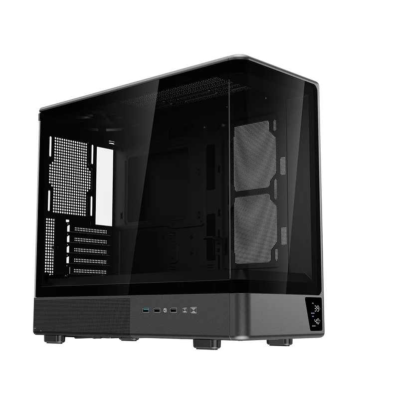Coolman Astral M-ATX PC Case with Digital Screen Display (Black, White)