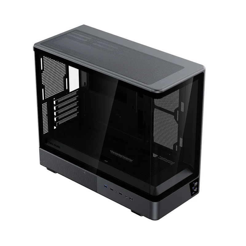 Coolman Astral M-ATX PC Case with Digital Screen Display (Black, White)