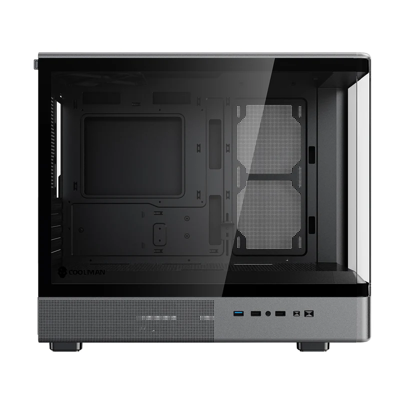 Coolman Astral M-ATX PC Case with Digital Screen Display (Black, White)