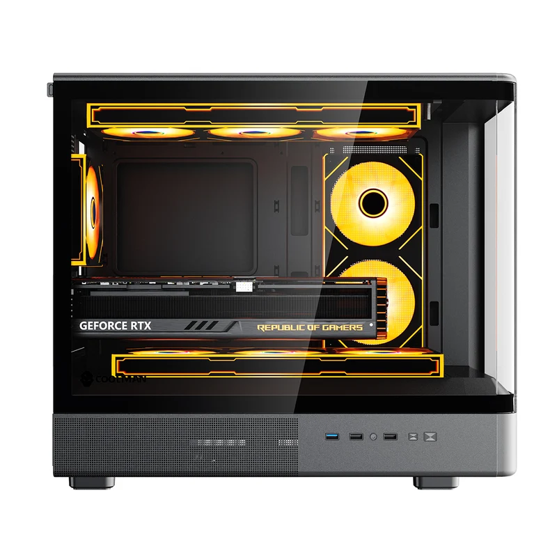 Coolman Astral M-ATX PC Case with Digital Screen Display (Black, White)