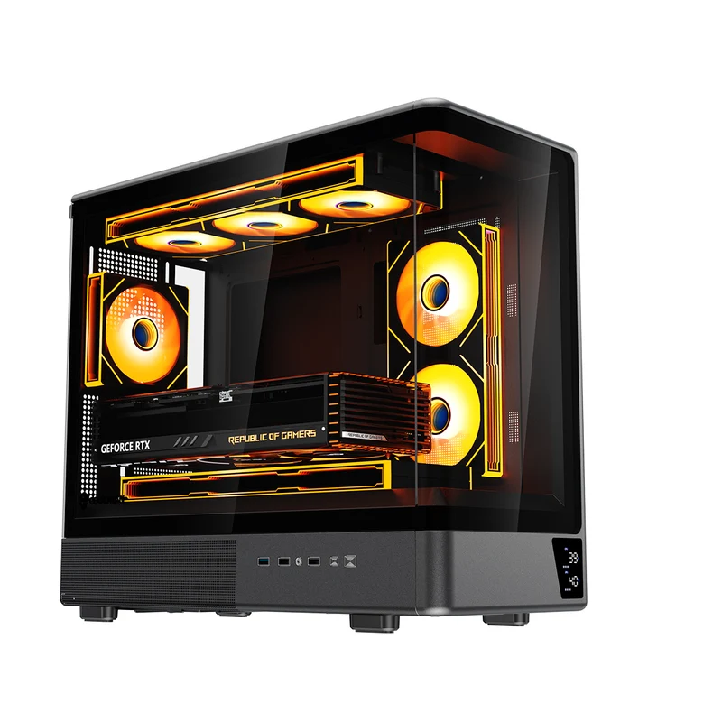 Coolman Astral M-ATX PC Case with Digital Screen Display (Black, White)