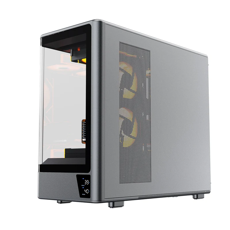 Coolman Astral M-ATX PC Case with Digital Screen Display (Black, White)