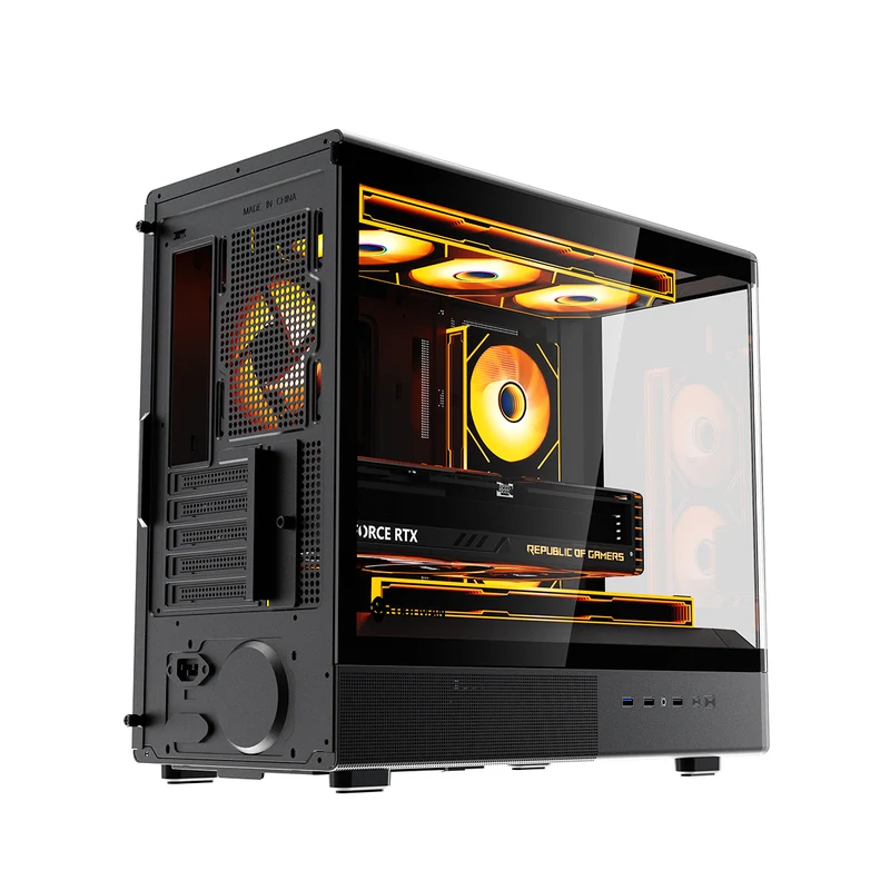 Coolman Astral M-ATX PC Case with Digital Screen Display (Black, White)