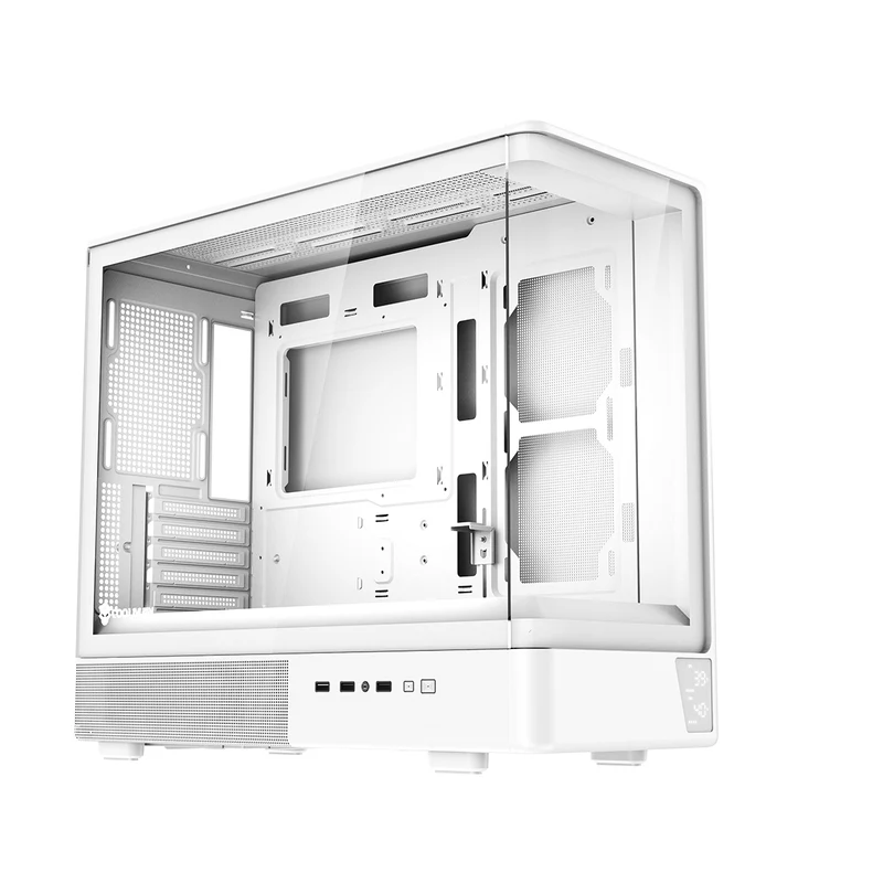 Coolman Astral M-ATX PC Case with Digital Screen Display (Black, White)