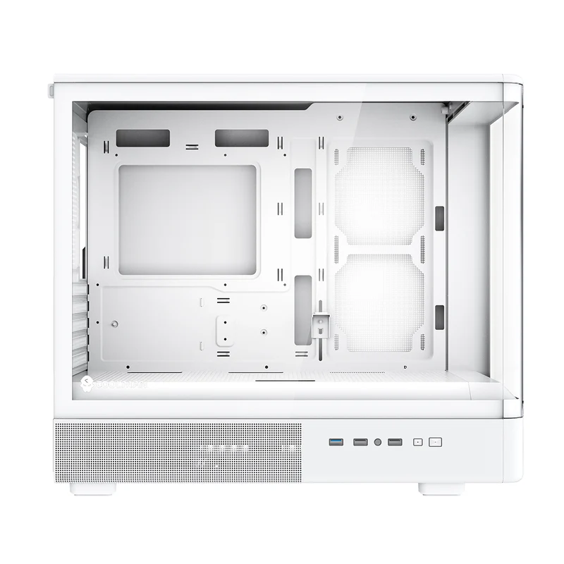 Coolman Astral M-ATX PC Case with Digital Screen Display (Black, White)