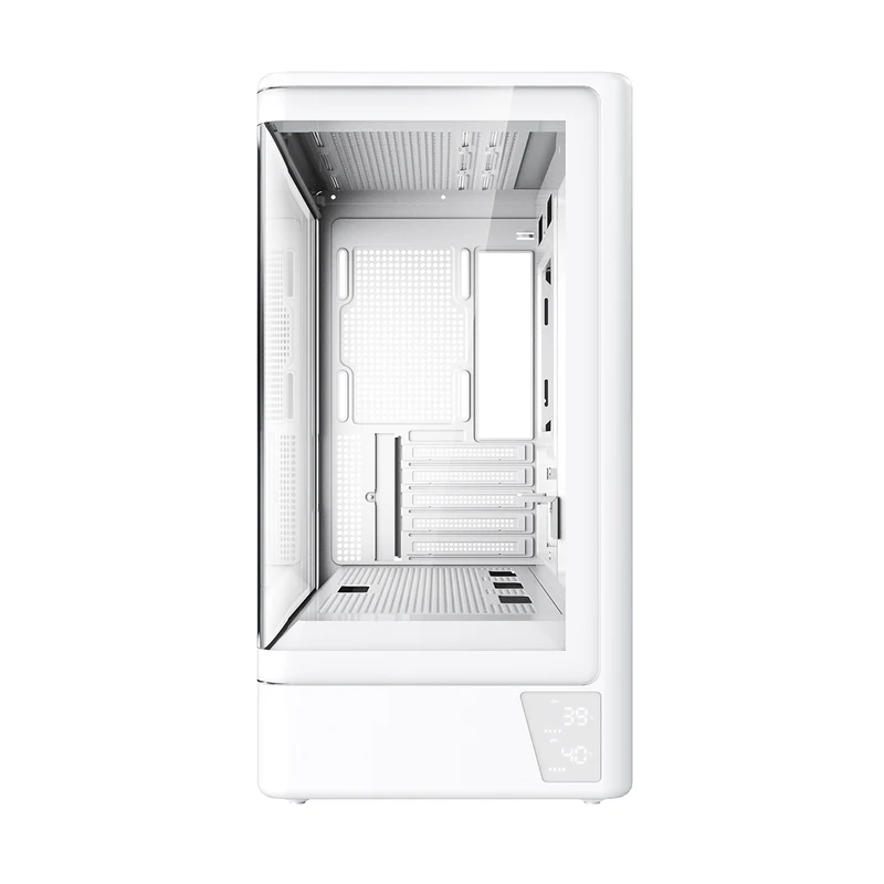 Coolman Astral M-ATX PC Case with Digital Screen Display (Black, White)