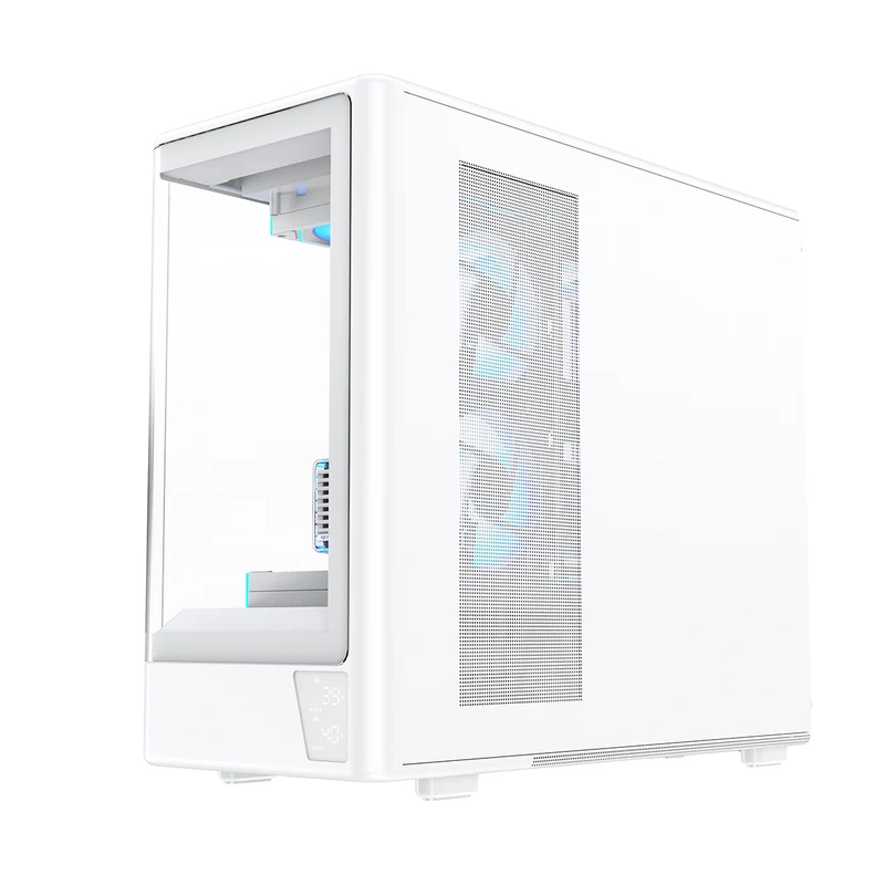 Coolman Astral M-ATX PC Case with Digital Screen Display (Black, White)