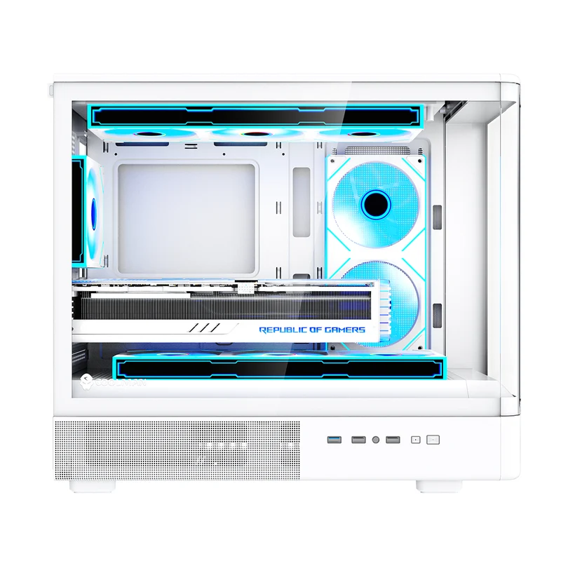 Coolman Astral M-ATX PC Case with Digital Screen Display (Black, White)