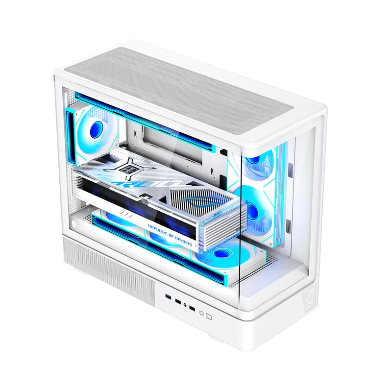 Coolman Astral M-ATX PC Case with Digital Screen Display (Black, White)