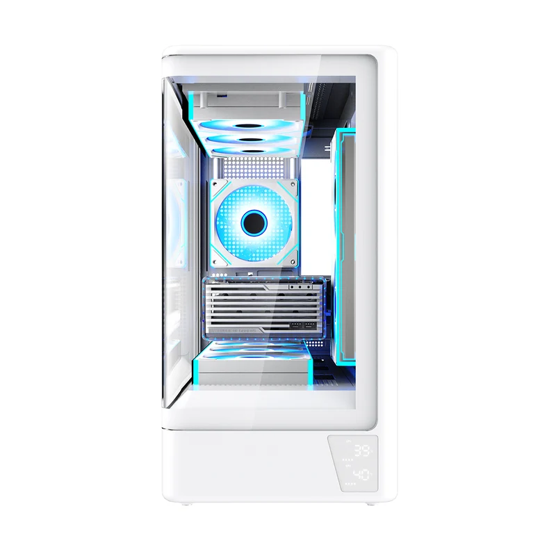 Coolman Astral M-ATX PC Case with Digital Screen Display (Black, White)