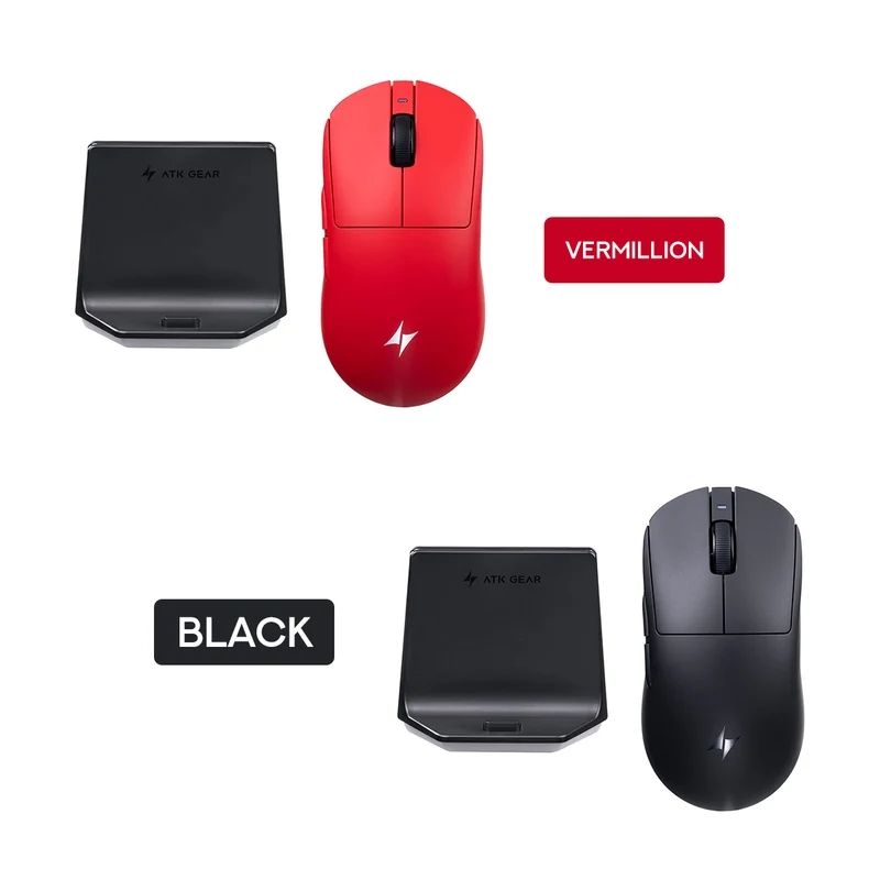 ATK Dragonfly A9 NB Ultra Lightweight Wireless Mouse (Vermilion, Black)
