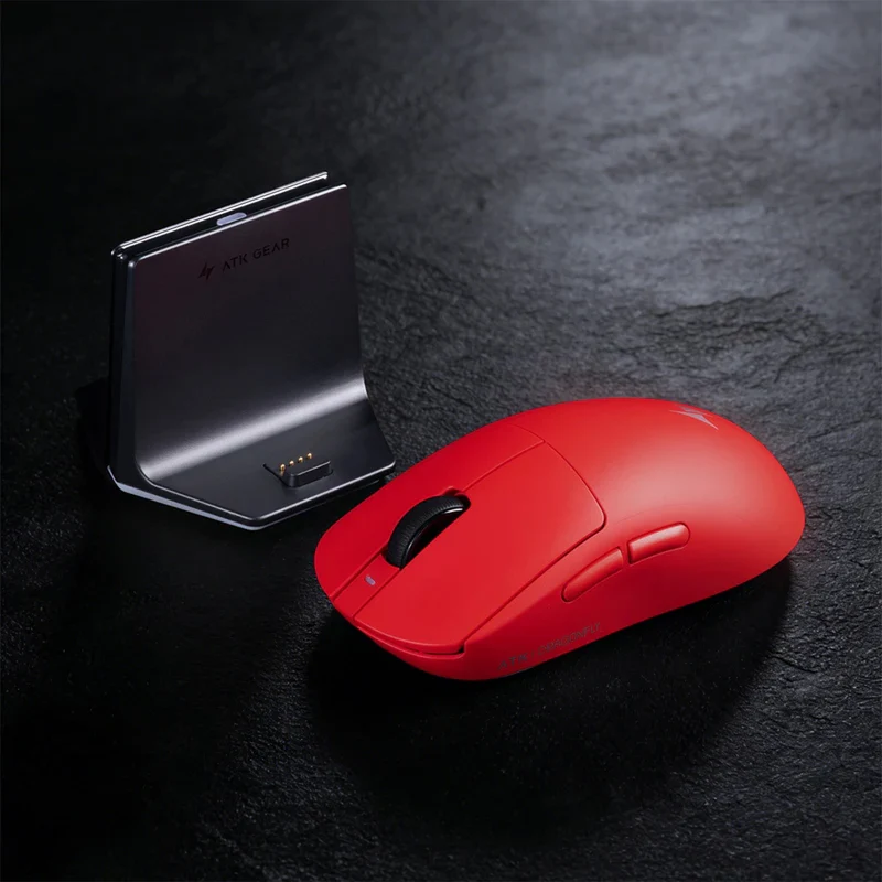ATK Dragonfly A9 NB Ultra Lightweight Wireless Mouse (Vermilion, Black)