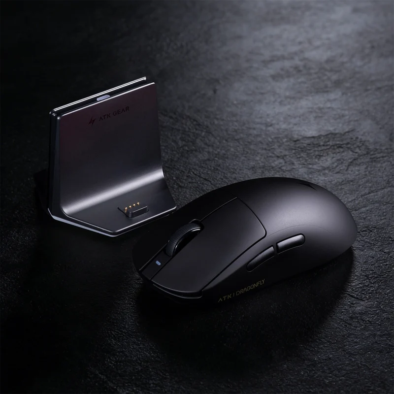 ATK Dragonfly A9 NB Ultra Lightweight Wireless Mouse (Vermilion, Black)