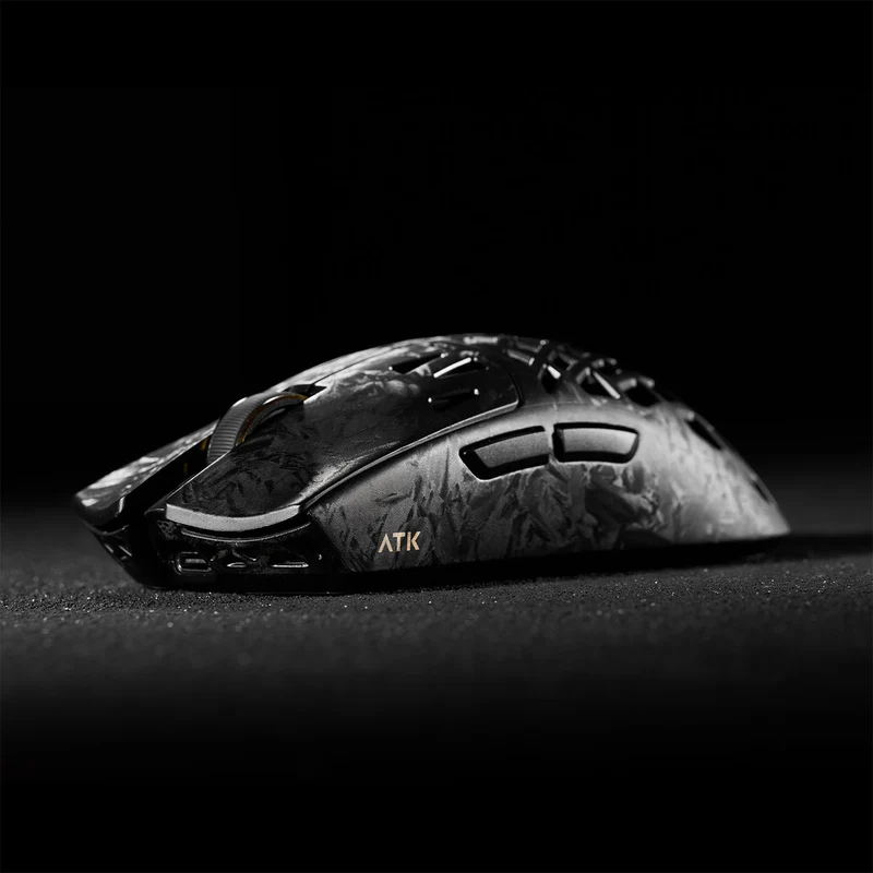 ATK Blazing Sky Ghost Ultimate Series Carbon Fiber Skeleton Gaming Mouse (Black, Silvery)