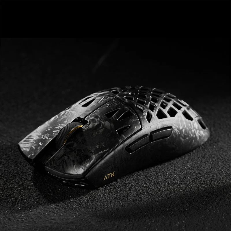 ATK Blazing Sky Ghost Ultimate Series Carbon Fiber Skeleton Gaming Mouse (Black, Silvery)