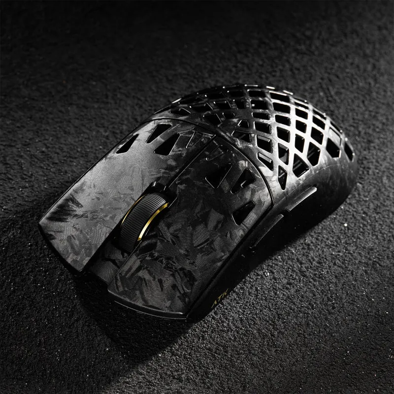 ATK Blazing Sky Ghost Ultimate Series Carbon Fiber Skeleton Gaming Mouse (Black, Silvery)