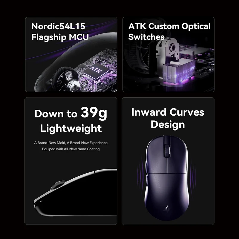 ATK Blazing Sky U2 Ultimate 2.0 Series Lightweight Wireless Mouse (Aqua Green, Rose)