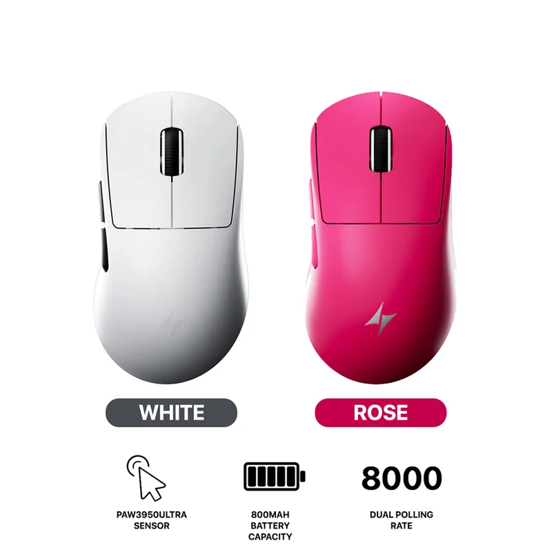 ATK Dragonfly Y9 Ultimate Series Ultra-Lightweight Wireless Mouse (Rose, White)