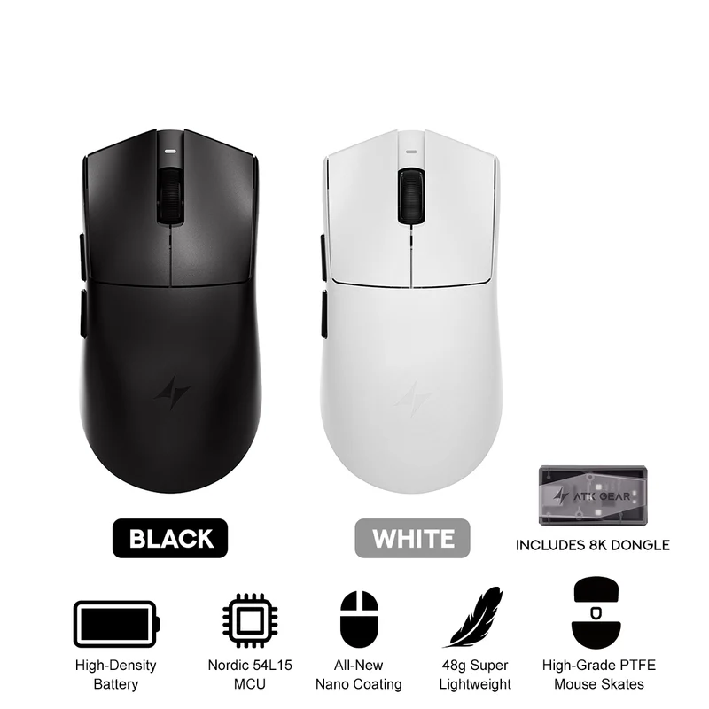 ATK Blazing Sky X1 Ultimate 2.0 Lightweight Wireless Mouse (Black, White)