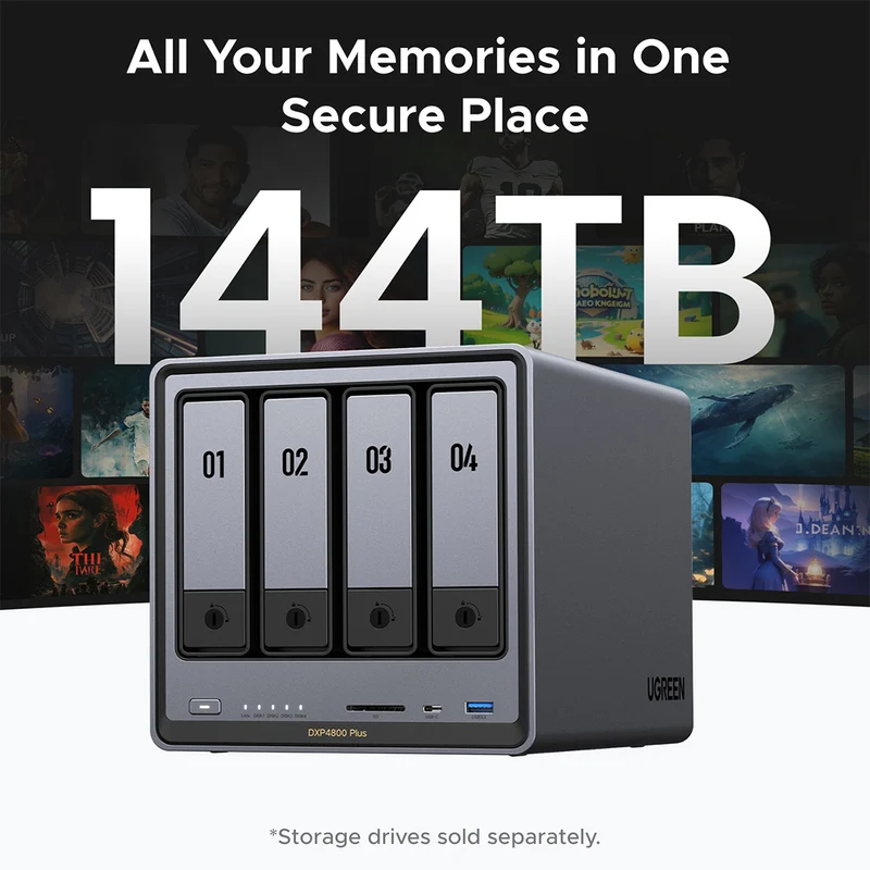 Ugreen NASync DXP4800 Plus 4-Bay NAS Diskless Personal Cloud Storage (DXP4800/35260)