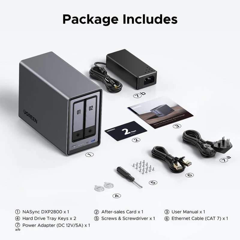 Ugreen NASync DXP2800 2-Bay NAS Diskless Personal Cloud Storage (DXP2800/25242)