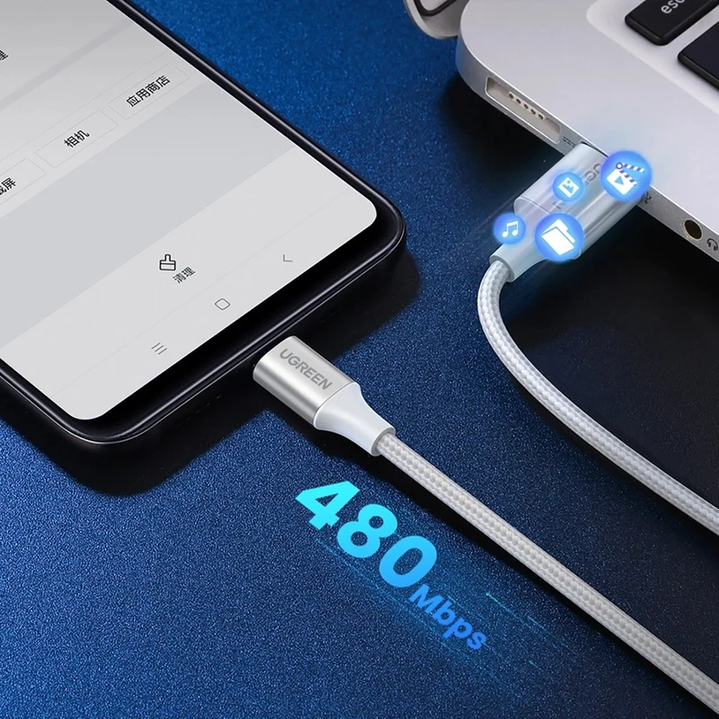 Ugreen USB-C Male to USB-A 2.0 Male Cable - (White) (1m, 2m, 3m)