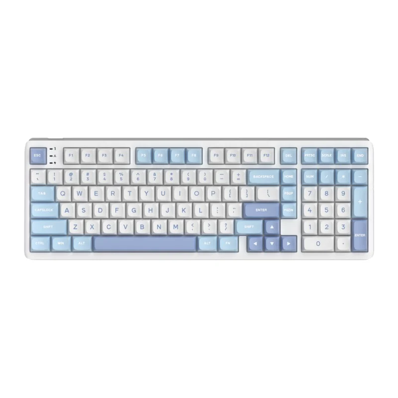 Royal Kludge RK R99 Tri-Mode RGB 101 Keys Hot-Swappable Mechanical Keyboard Rhythm Blue (Beige Switch, Cream Switch)
