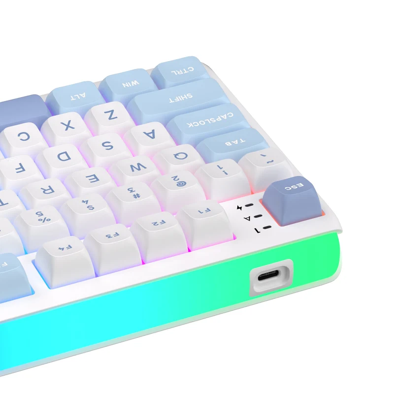 Royal Kludge RK R99 Tri-Mode RGB 101 Keys Hot-Swappable Mechanical Keyboard Rhythm Blue (Beige Switch, Cream Switch)