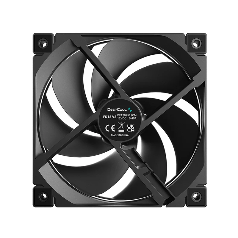 DeepCool FD12 V2 3-in-1 120mm Performance Integral Blade Silent Ring Non-LED Cooling Fans (Black) (R-FD12V2-BKNPN3-G)