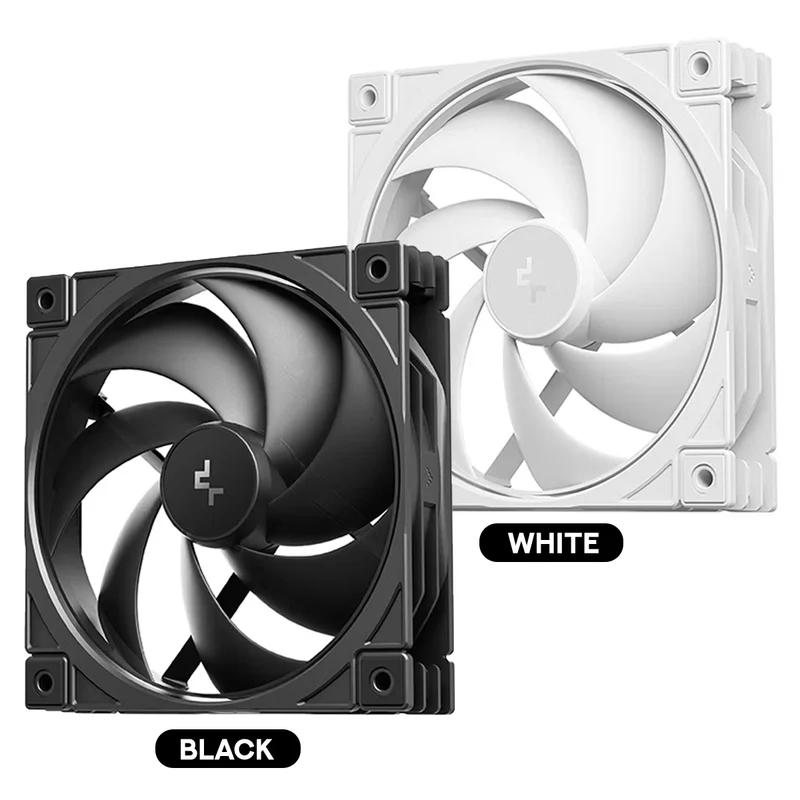 DeepCool FD12 V2 120mm Performance Integral Blade Non-RGB PWM Fan (Black, White) (R-FD12V2-BKNPN1-G, R-FD12V2-WHNPN1-G)