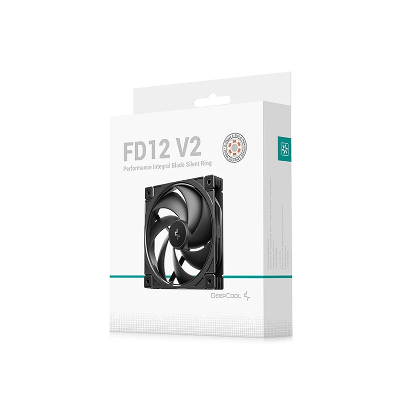 DeepCool FD12 V2 120mm Performance Integral Blade Non-RGB PWM Fan (Black, White) (R-FD12V2-BKNPN1-G, R-FD12V2-WHNPN1-G)