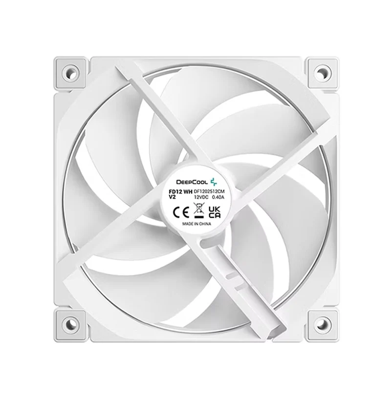 DeepCool FD12 V2 120mm Performance Integral Blade Non-RGB PWM Fan (Black, White) (R-FD12V2-BKNPN1-G, R-FD12V2-WHNPN1-G)
