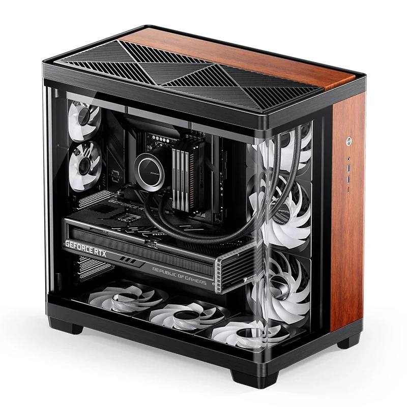 Jonsbo TK-4 Wood ATX Separated Cabinet Computer Case (Black)