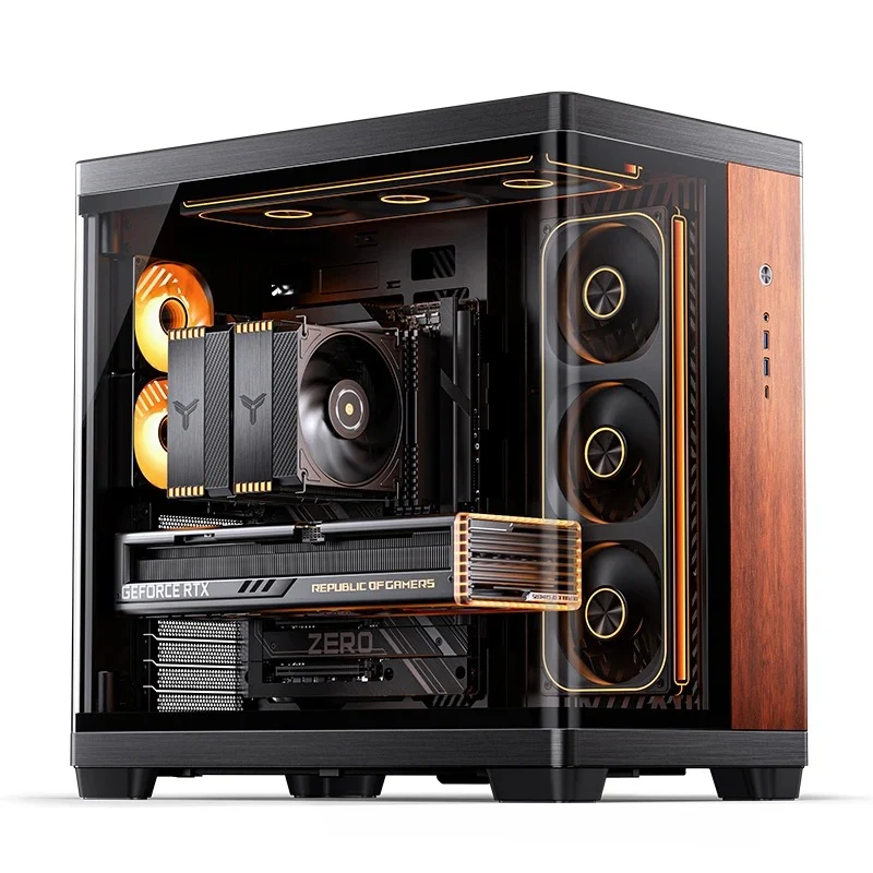 Jonsbo TK-4 Wood ATX Separated Cabinet Computer Case (Black)