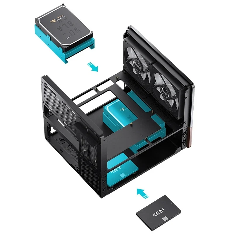 Jonsbo V12 M-ATX Separated Cabinet Case (Black, White)
