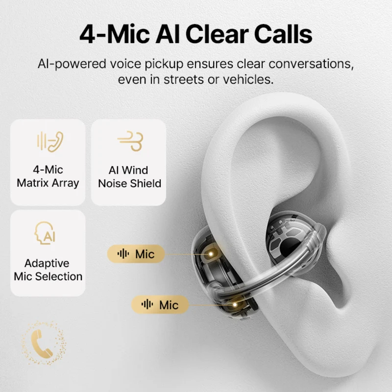 Baseus Bowie MC2 Air Open-Ear True Wireless Earbuds (Stellar White, Cosmic Black, Baby Pink) (A0102A03, A0102A04, A0102A05)