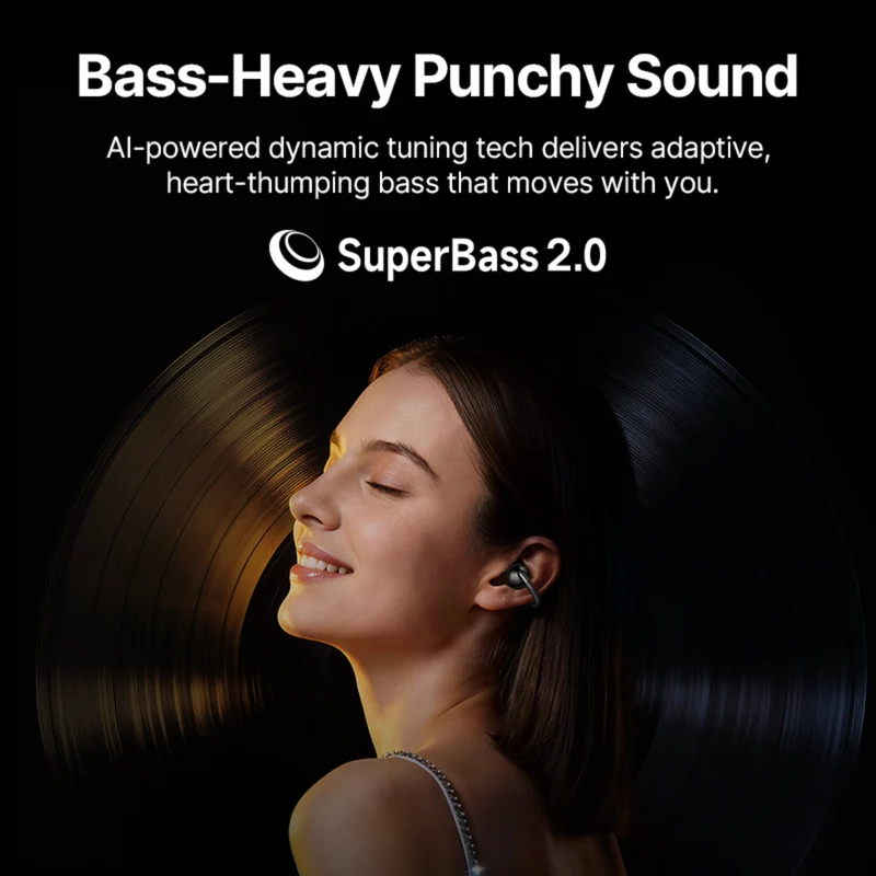 Baseus Bowie MC2 Air Open-Ear True Wireless Earbuds (Stellar White, Cosmic Black, Baby Pink) (A0102A03, A0102A04, A0102A05)