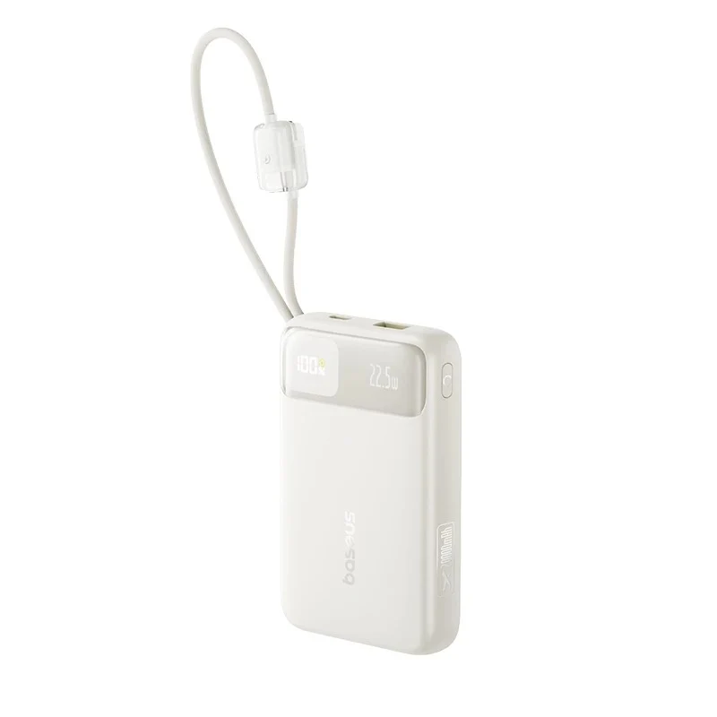 Baseus EnerFill FC11 Digital Display Power Bank with Dual Built-in Cables 20000mAh 22.5W (Cosmic Black, Beige, Galaxy Blue, Baby Pink) (E0027S04, E0027S05, E0027S06, E0027S07)