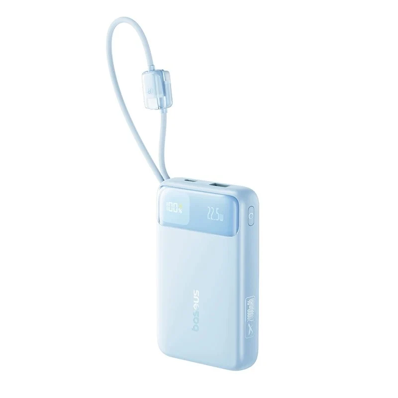 Baseus EnerFill FC11 Digital Display Power Bank with Dual Built-in Cables 20000mAh 22.5W (Cosmic Black, Beige, Galaxy Blue, Baby Pink) (E0027S04, E0027S05, E0027S06, E0027S07)