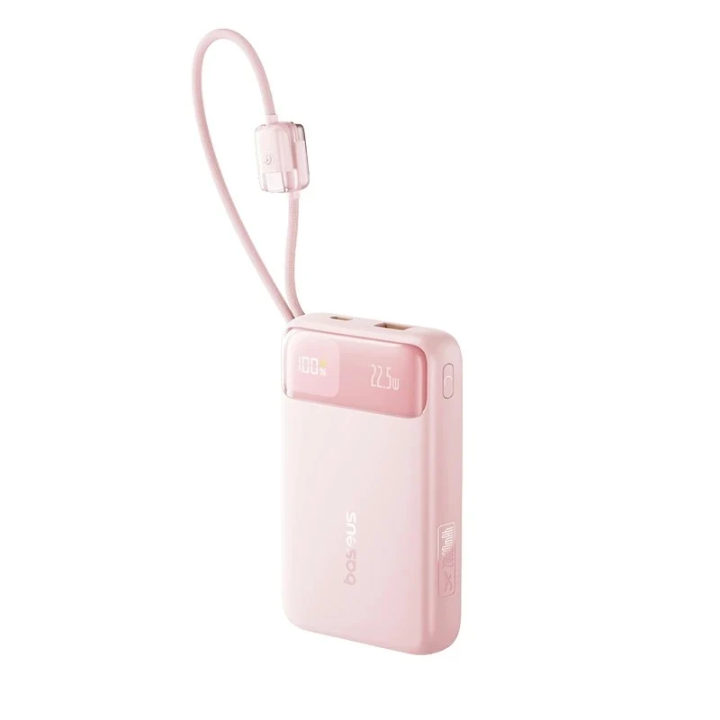 Baseus EnerFill FC11 Digital Display Power Bank with Dual Built-in Cables 20000mAh 22.5W (Cosmic Black, Beige, Galaxy Blue, Baby Pink) (E0027S04, E0027S05, E0027S06, E0027S07)