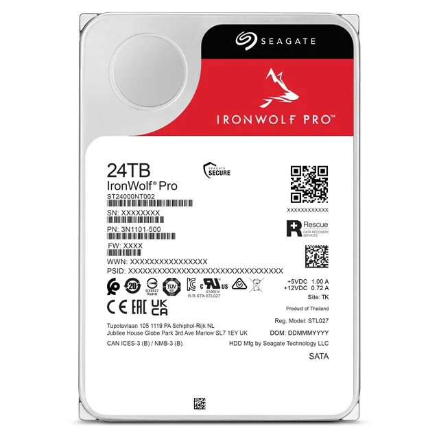Seagate IronWolf Pro NAS SATA 3.5-Inch 6GB/s 256MB Cache 7200 RPM Internal HDD (4TB, 6TB, 12TB, 24TB, 30TB)