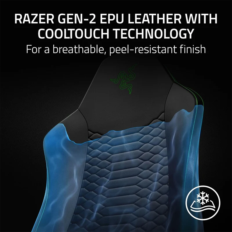 Razer Iskur V2 X NewGen Ergonomic Gaming Chair with Breathable Comfort (Black/Green, Quartz)