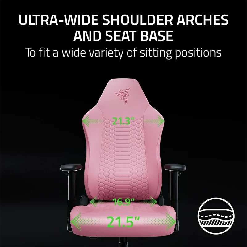 Razer Iskur V2 X NewGen Ergonomic Gaming Chair with Breathable Comfort (Black/Green, Quartz)