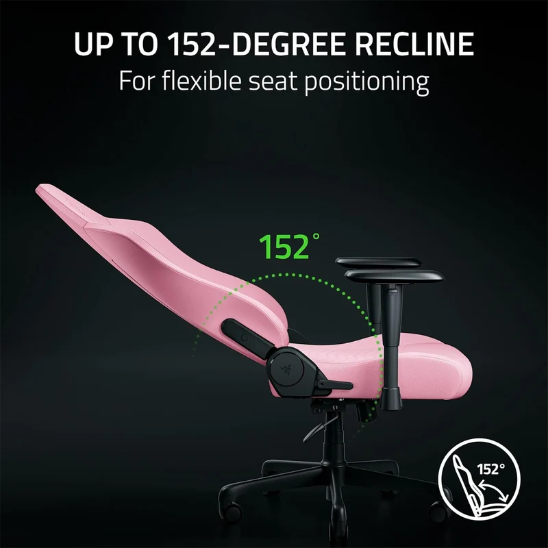 Razer Iskur V2 X NewGen Ergonomic Gaming Chair with Breathable Comfort (Black/Green, Quartz)