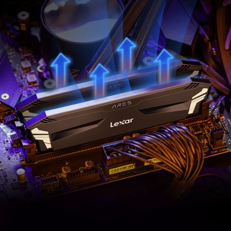 Lexar Ares DDR4 RGB 16GB (2x8GB) 3600Mhz XMP OC Gaming Desktop Memory With Heatsink (Black) (LD4BU008G-R3600GD0A)