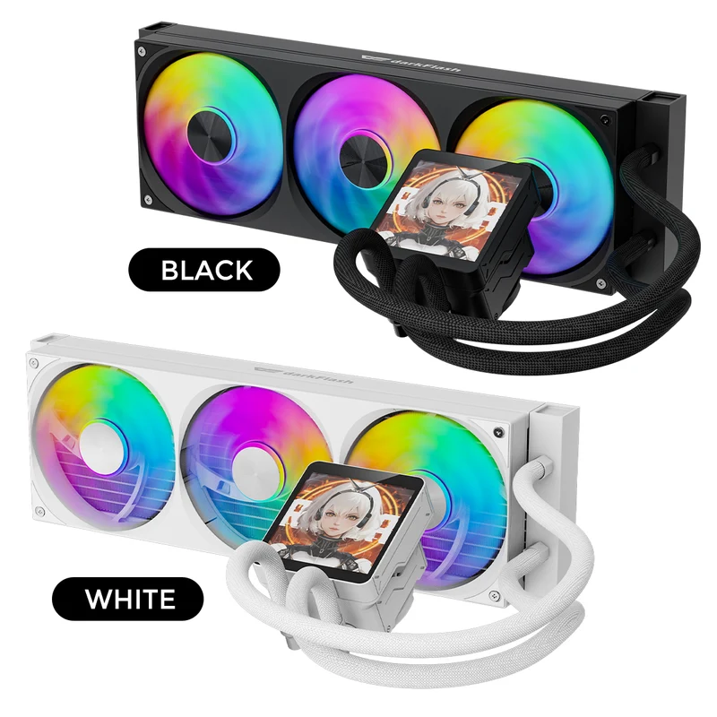 DarkFlash Max Wave DV360S ARGB AIO 360mm Liquid CPU Cooler (Black, White)